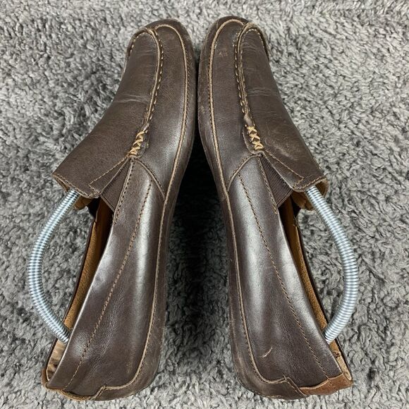 OluKai Men's Size 10 Akepa Moc Brown Leather Driving Loafers Shoes - Picture 4 of 8